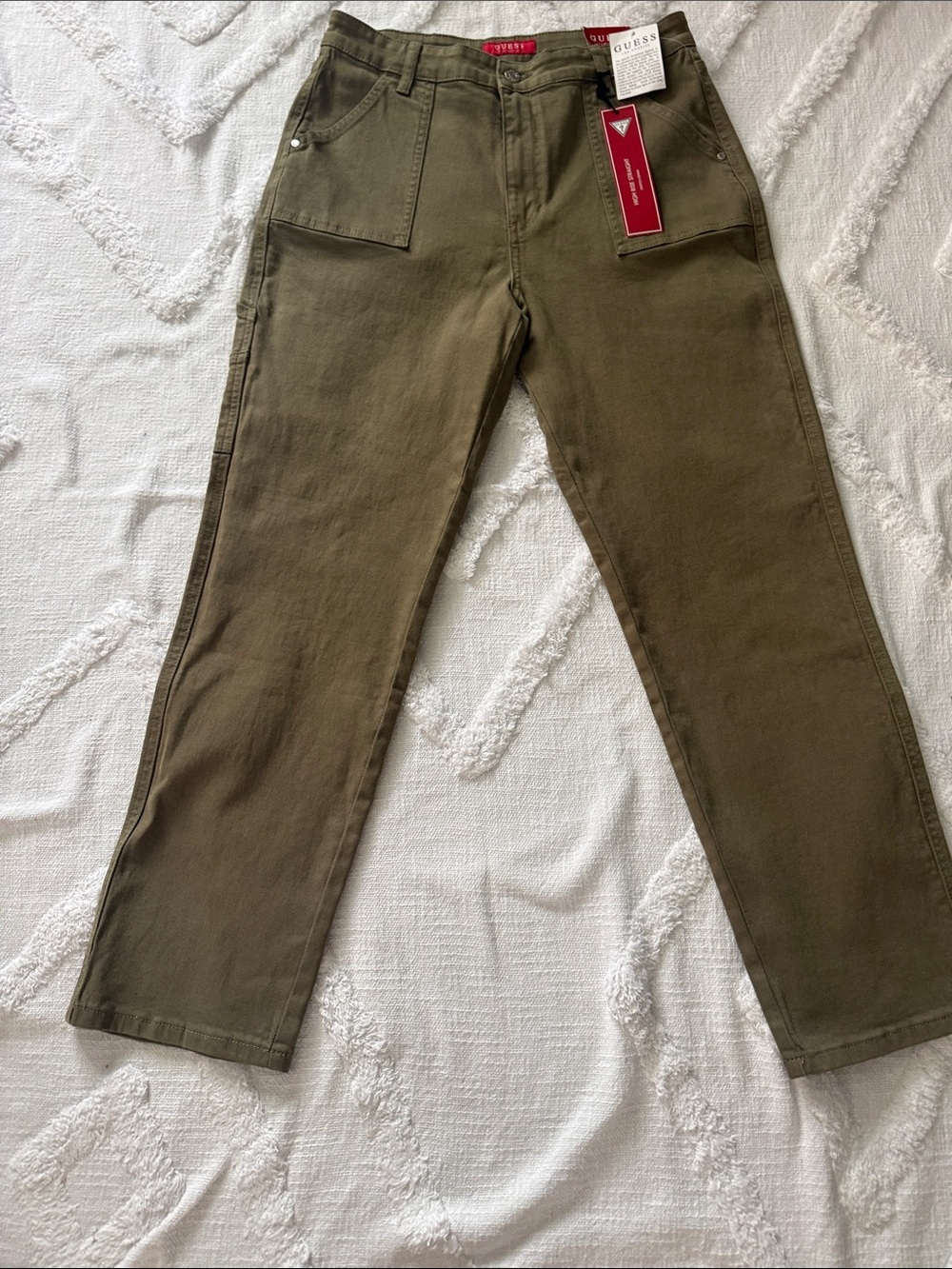 New Guess jeans, size 31/28; they have a bit of stretch and fit really well.